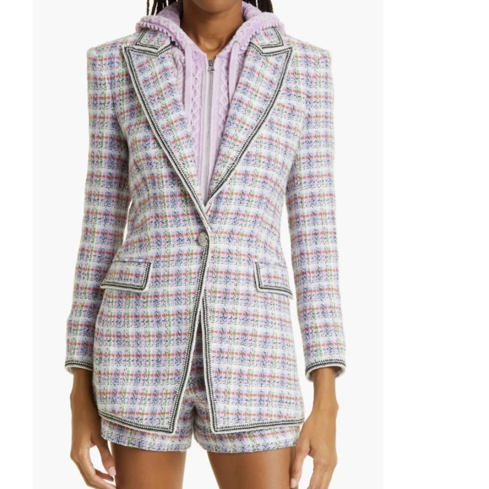 NEW $748 Veronica Beard Etney Cotton Blend Tweed Dickey Jacket in size 4!